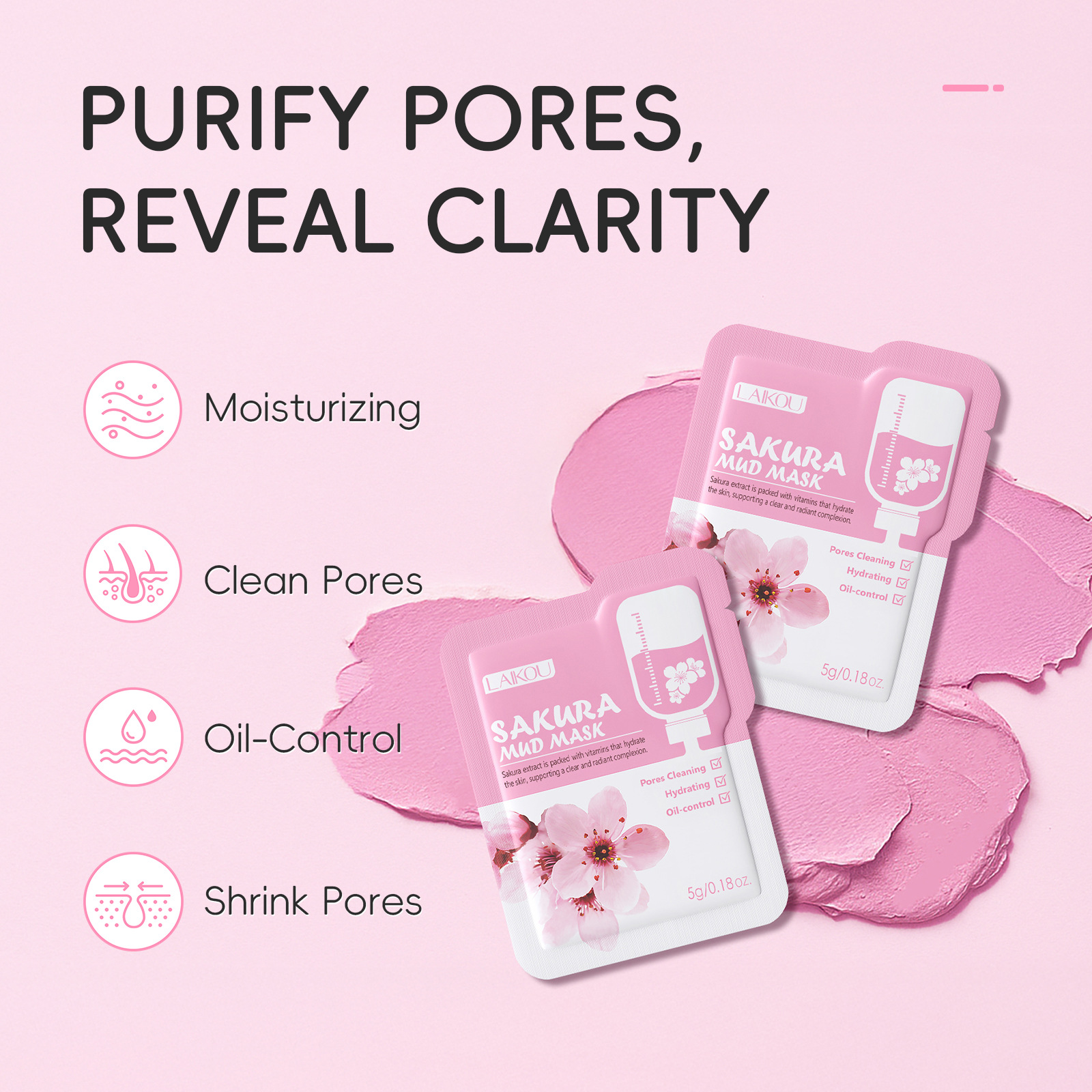 Laikou Sakura Clay Mask Trial  – Dust Mask Construction Bewertung und Preis