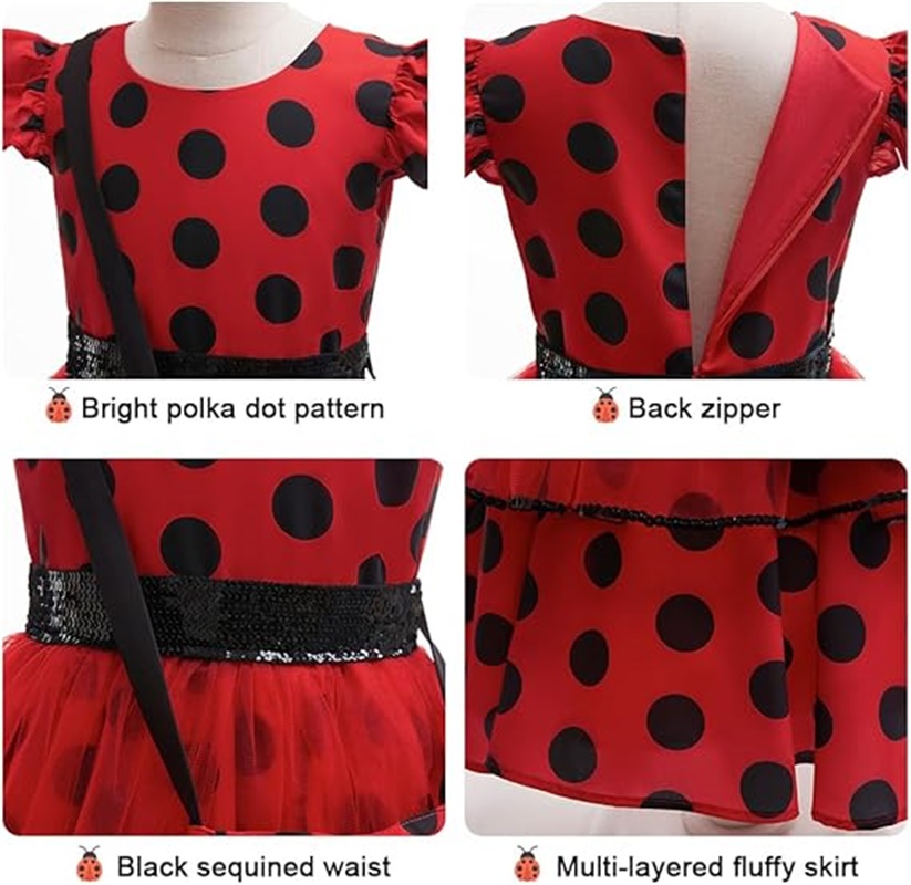 Girls Cosplay Costume Polka Do – Kids Face Mask Bewertung und Preis