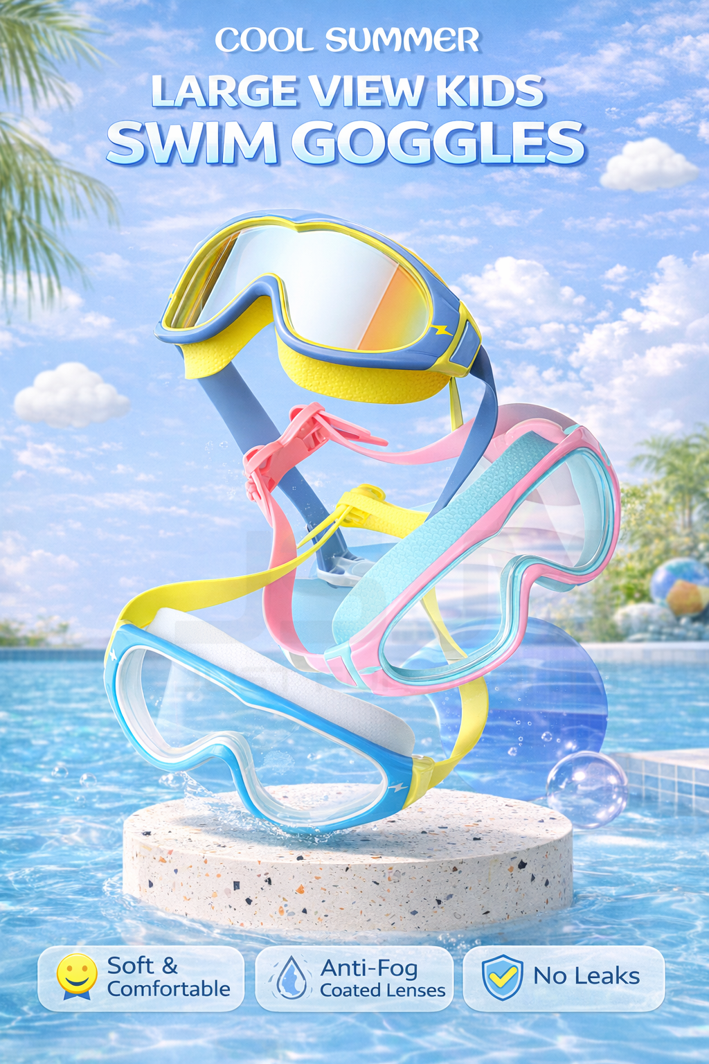 JSJM Kids Swimming Goggles Big – Silicone Mask Bracket Bewertung und Preis