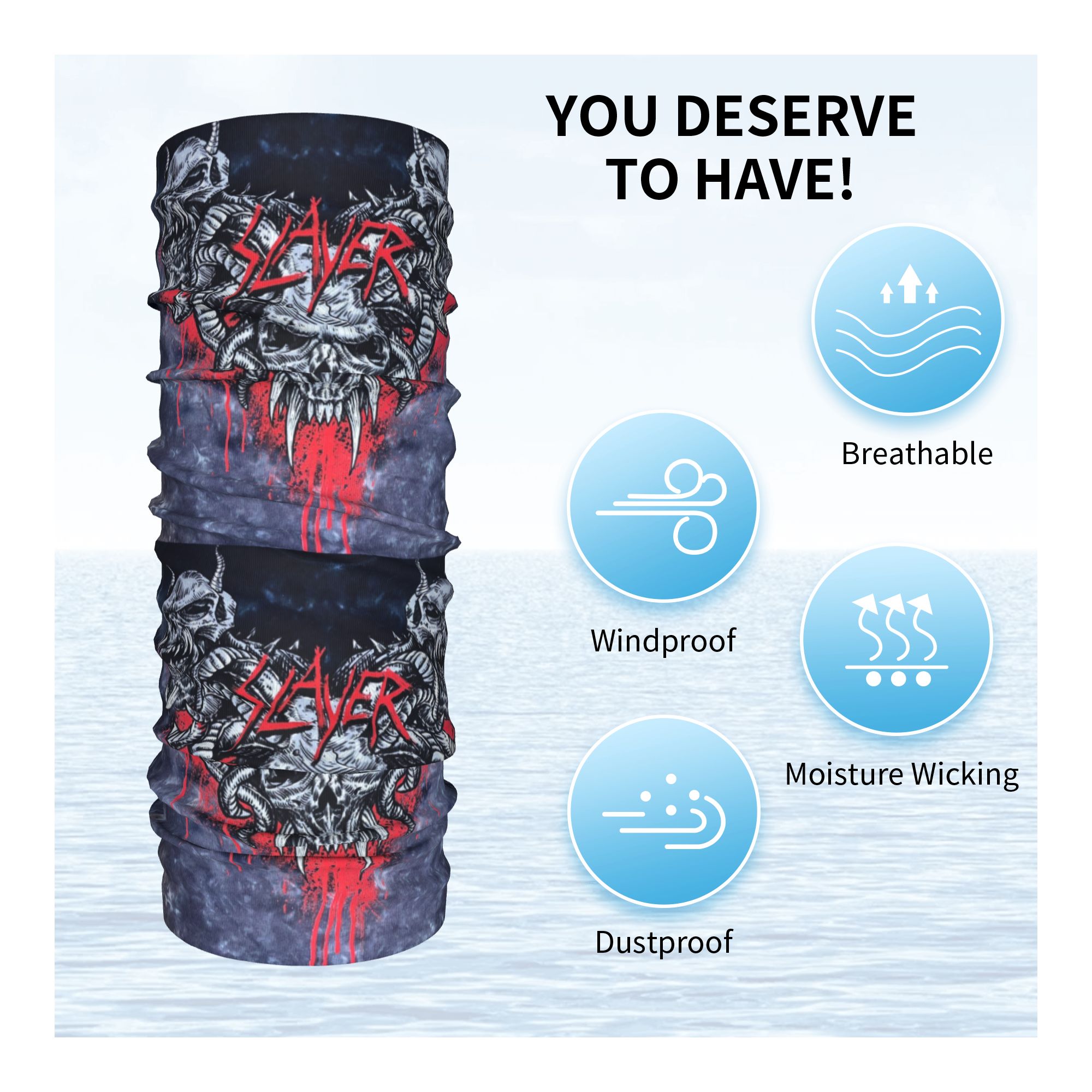 Custom Heavy Metal Rock  Slaye – Neck Gaiter Face Cover Bewertung und Preis