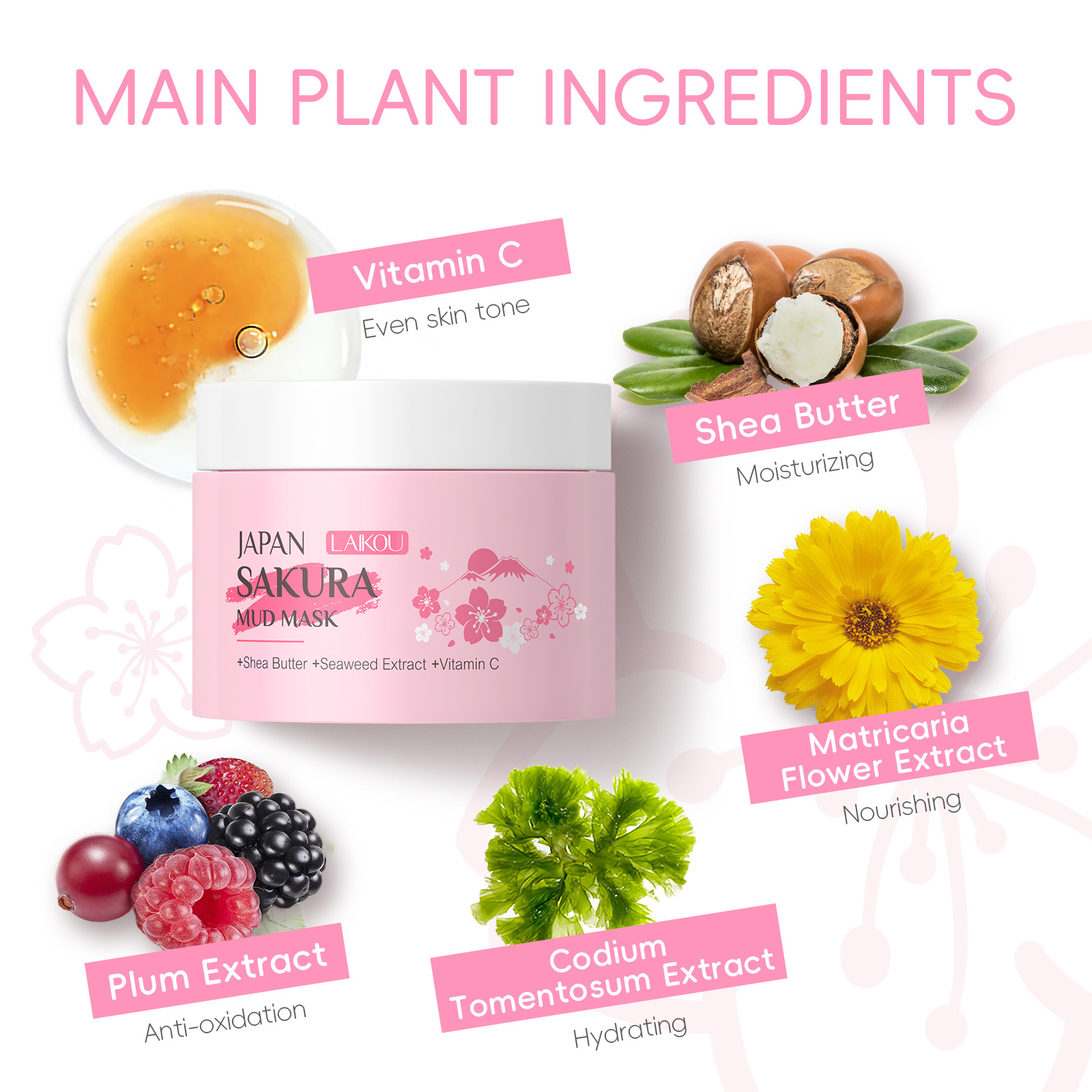 LAIKOU Sakura Clay Mask 25g 90 – Dust Mask Construction Bewertung und Preis