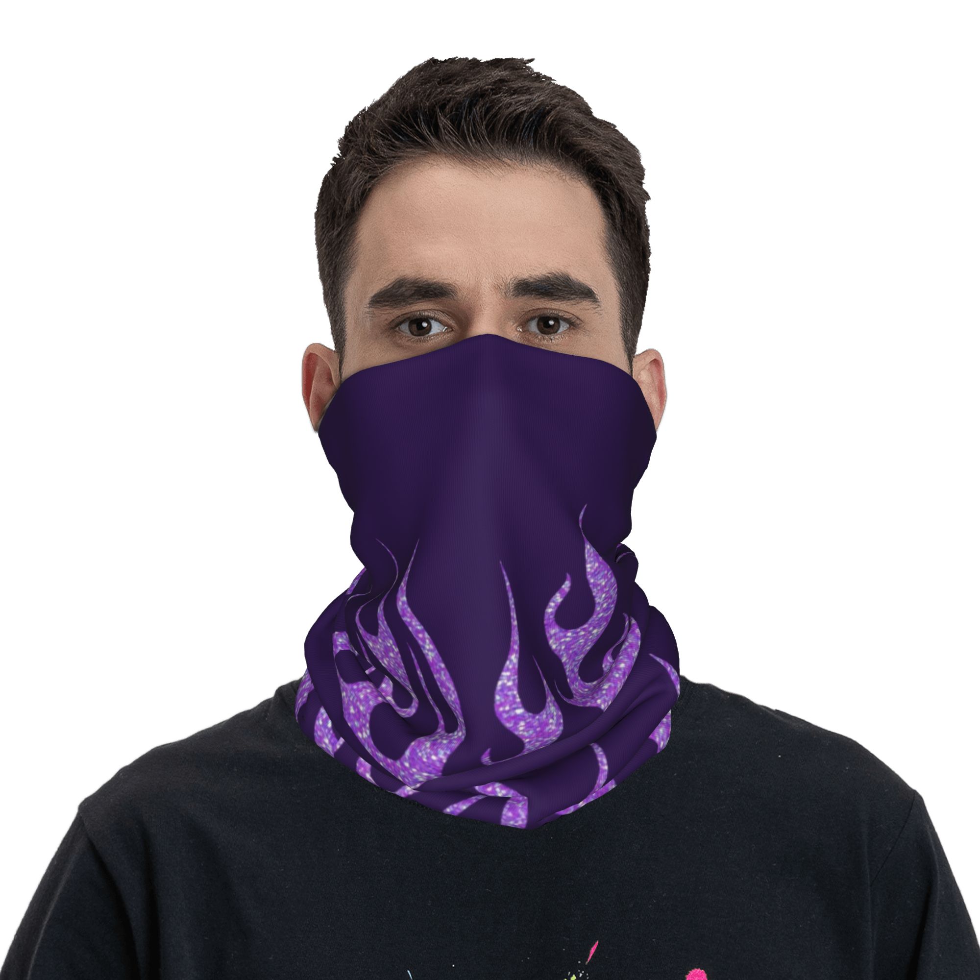 Custom Purple Glitter Flames B – Neck Gaiter Face Cover Bewertung und Preis