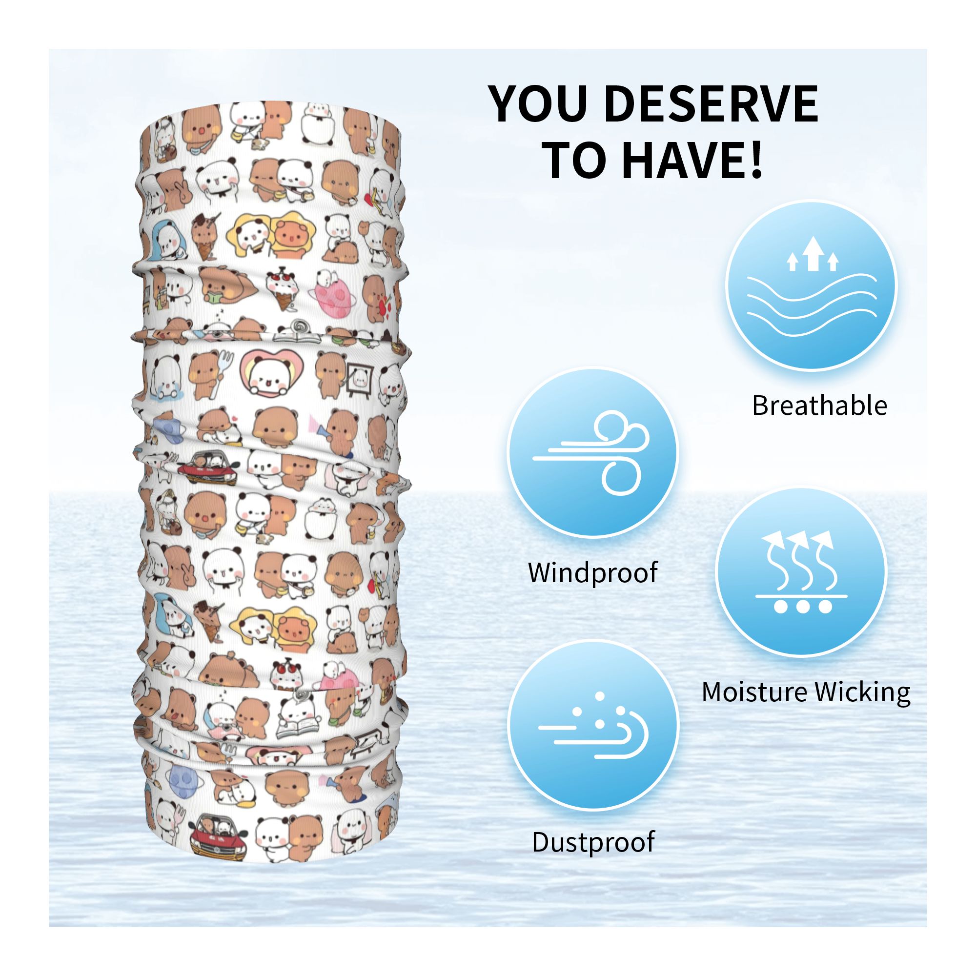 Custom Bear Cartoon Peach And  – Neck Gaiter Face Cover Bewertung und Preis