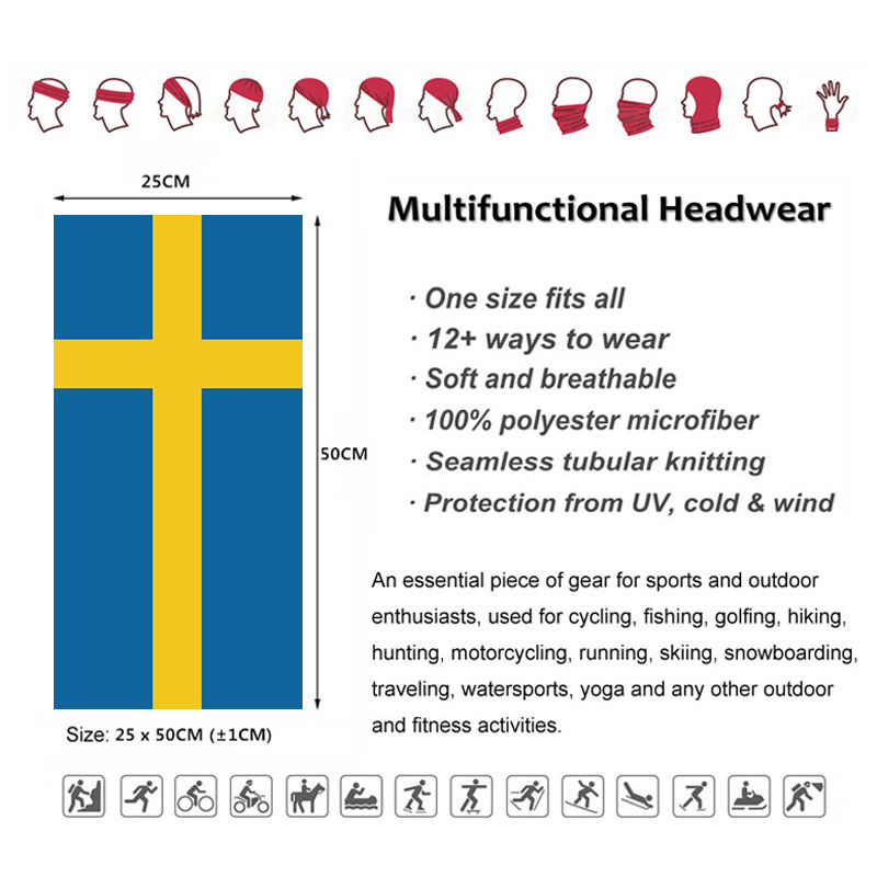 Sweden Flag Printed Bandana He – Neck Gaiter Face Cover Bewertung und Preis