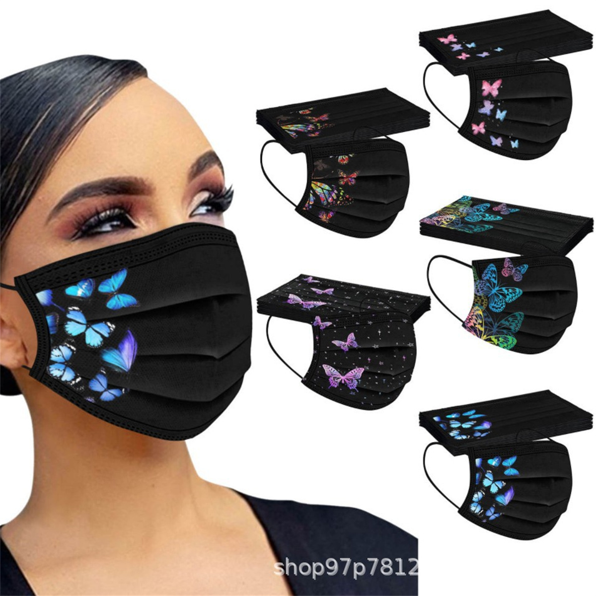 50pcs colorful butterfly print – Disposable Surgical Mask Bewertung und Preis