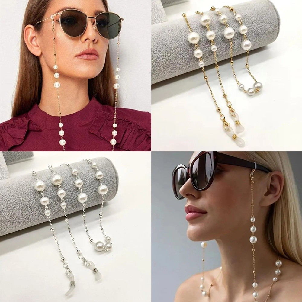 Trendy Pearl Beaded Sunglass C – Mask Lanyard Adjustable Bewertung und Preis