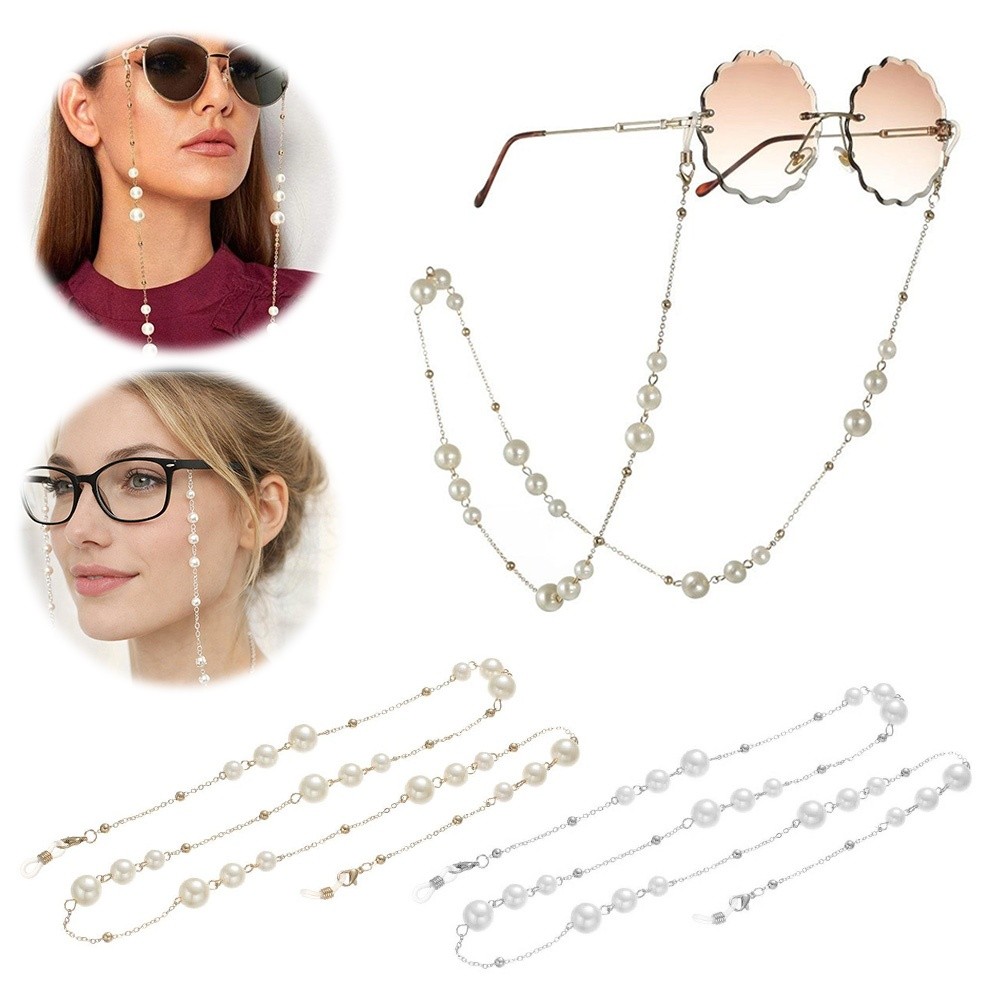 Trendy Pearl Beaded Sunglass C – Mask Lanyard Adjustable Bewertung und Preis