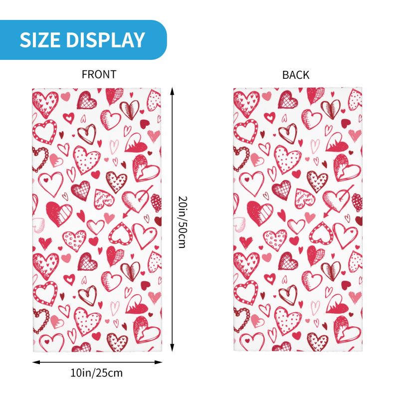 Pink Red Love Hearts Bandana N – Neck Gaiter Face Cover Bewertung und Preis