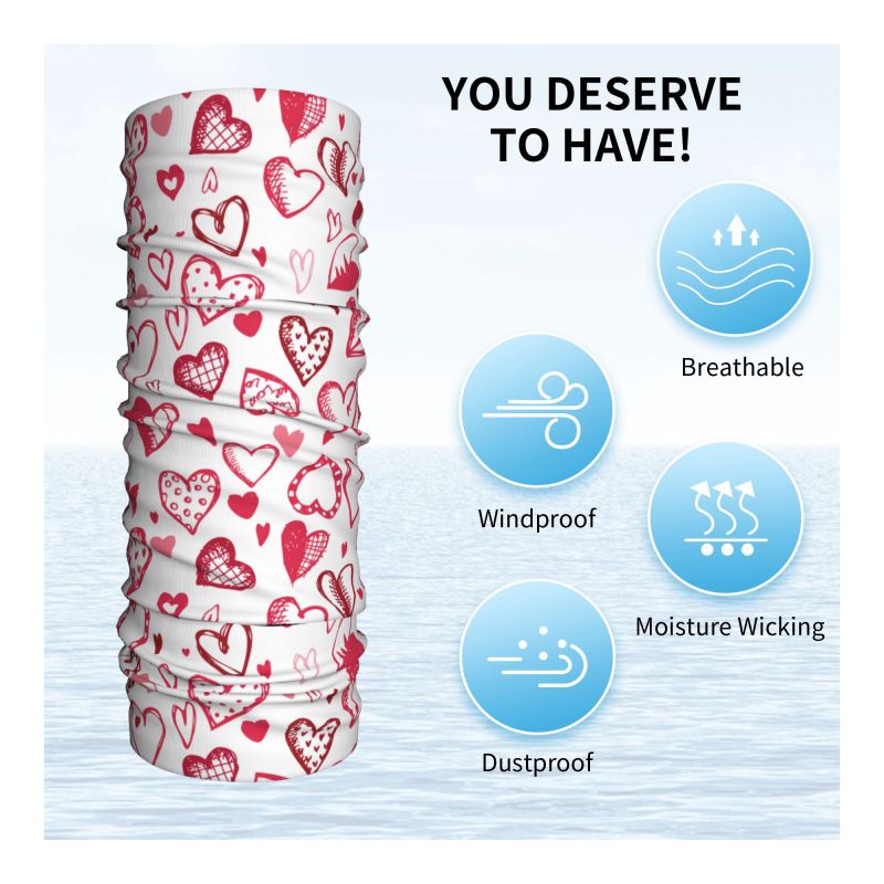 Pink Red Love Hearts Bandana N – Neck Gaiter Face Cover Bewertung und Preis
