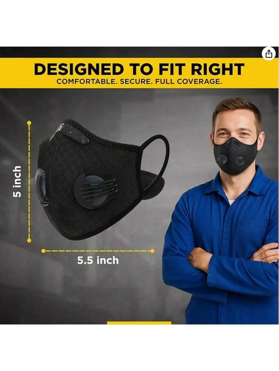 2-Pack Reusable Half Face Mask – Black Face Mask Pack Bewertung und Preis